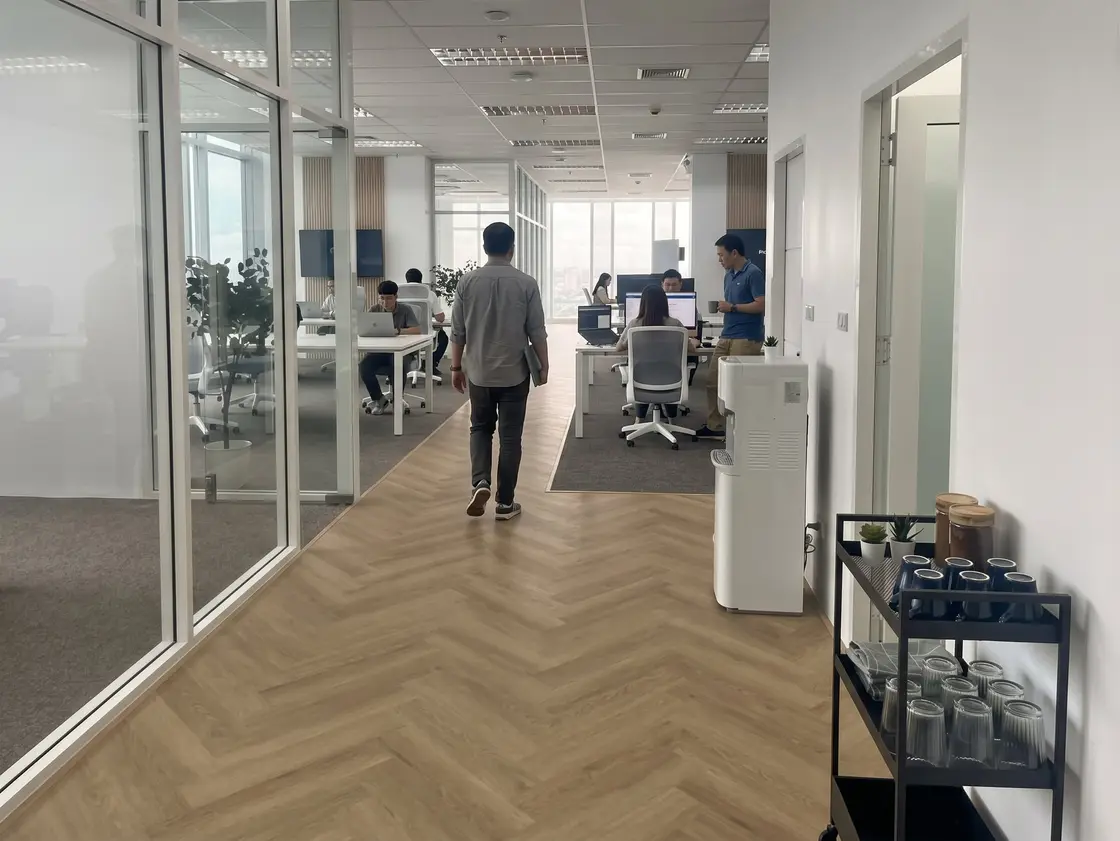 A dedicated software team at work in the Azendo Bangkok office