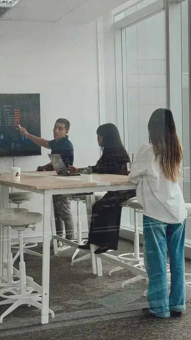 Our offshore development team in a planning session in the Bangkok office meeting room